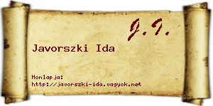 Javorszki Ida névjegykártya